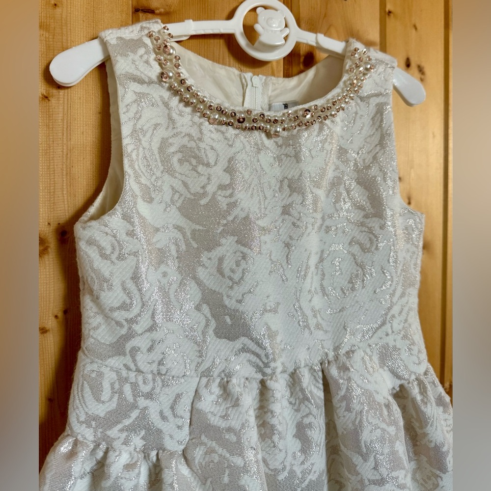 Rare Edition, Girl size 6x Spring dress Golden and White - Picture 5 of 5